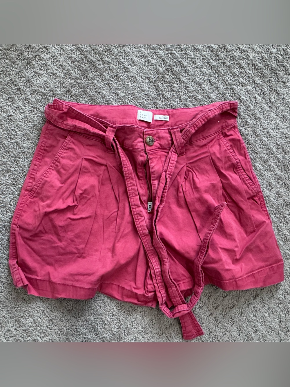 a new day Rose-Pink Tie-Waist Casual Bermuda Shorts